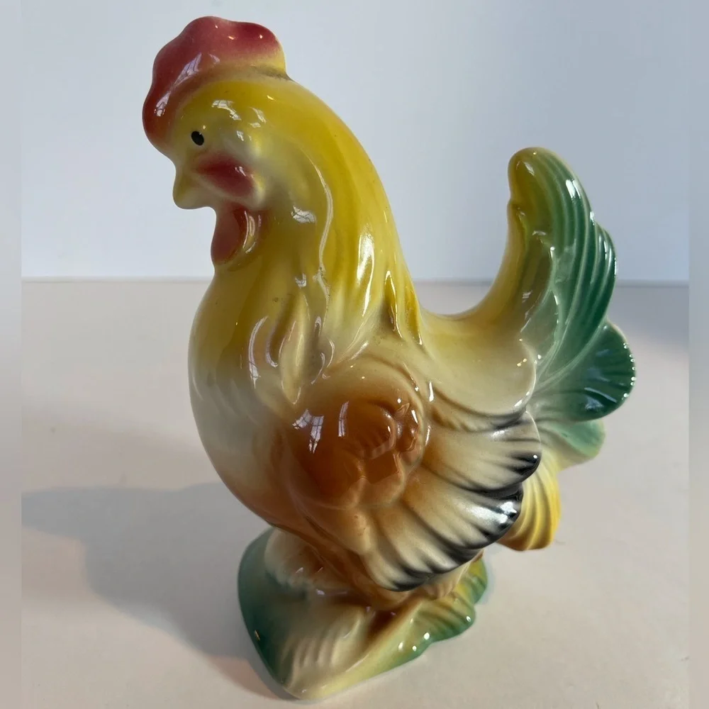 Ceramic Rooster Figurine (Vintage, 1950s)